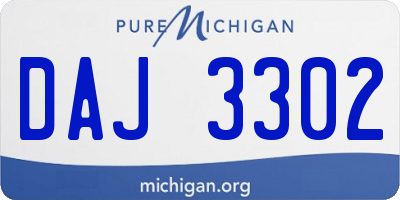 MI license plate DAJ3302