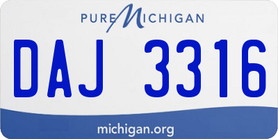 MI license plate DAJ3316