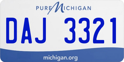 MI license plate DAJ3321