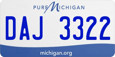 MI license plate DAJ3322