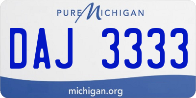 MI license plate DAJ3333
