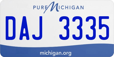 MI license plate DAJ3335