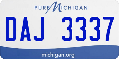MI license plate DAJ3337