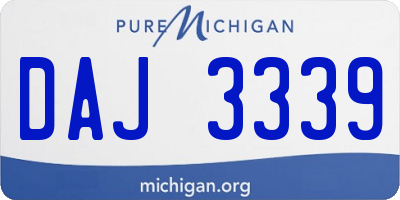 MI license plate DAJ3339