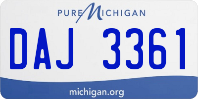 MI license plate DAJ3361