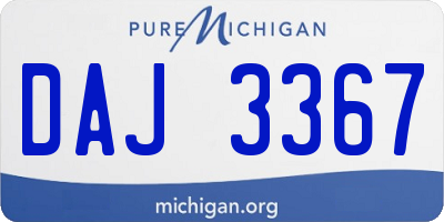 MI license plate DAJ3367
