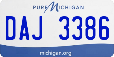 MI license plate DAJ3386
