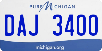 MI license plate DAJ3400
