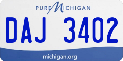 MI license plate DAJ3402