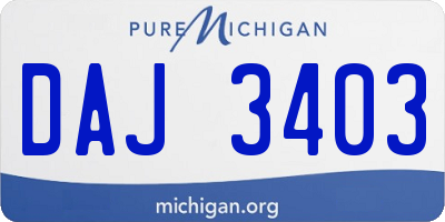 MI license plate DAJ3403