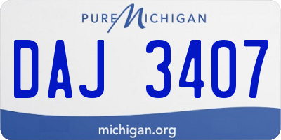 MI license plate DAJ3407
