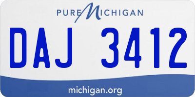MI license plate DAJ3412