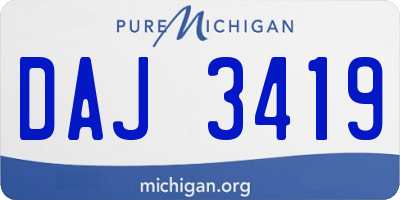 MI license plate DAJ3419
