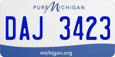 MI license plate DAJ3423