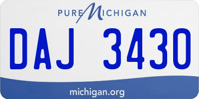 MI license plate DAJ3430