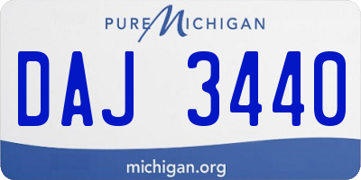 MI license plate DAJ3440