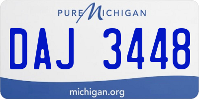 MI license plate DAJ3448