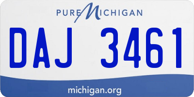 MI license plate DAJ3461