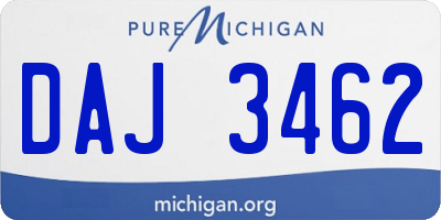 MI license plate DAJ3462