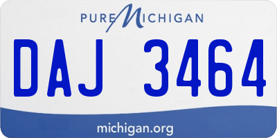 MI license plate DAJ3464