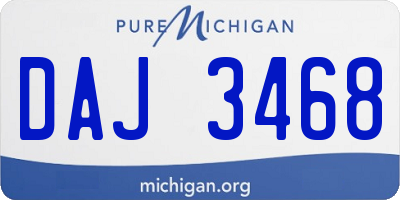 MI license plate DAJ3468