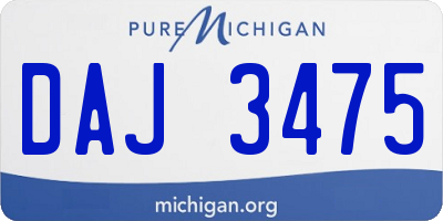 MI license plate DAJ3475