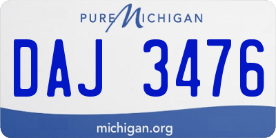 MI license plate DAJ3476