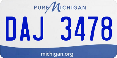 MI license plate DAJ3478