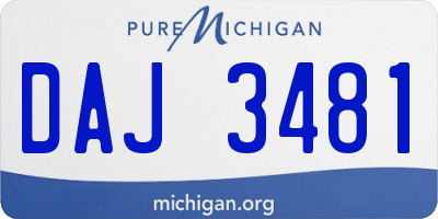 MI license plate DAJ3481