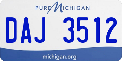 MI license plate DAJ3512