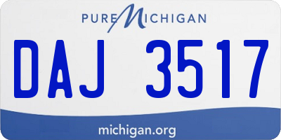 MI license plate DAJ3517