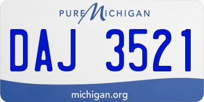MI license plate DAJ3521