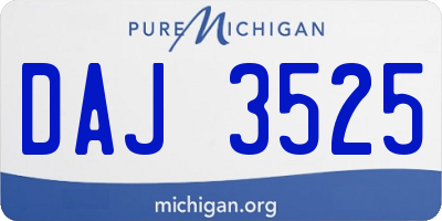 MI license plate DAJ3525
