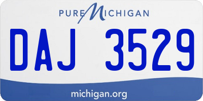 MI license plate DAJ3529