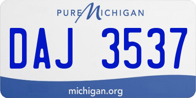 MI license plate DAJ3537