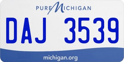MI license plate DAJ3539