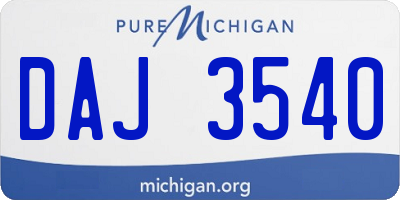 MI license plate DAJ3540