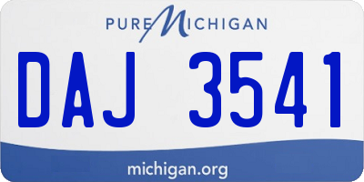 MI license plate DAJ3541