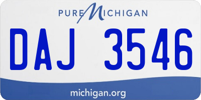 MI license plate DAJ3546