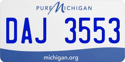 MI license plate DAJ3553