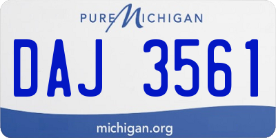 MI license plate DAJ3561