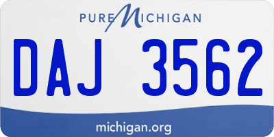 MI license plate DAJ3562