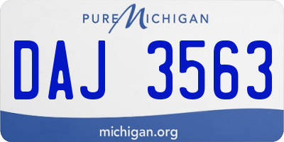 MI license plate DAJ3563
