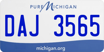 MI license plate DAJ3565