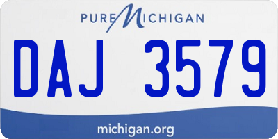 MI license plate DAJ3579