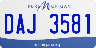 MI license plate DAJ3581