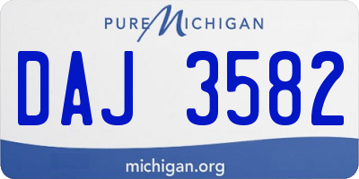 MI license plate DAJ3582