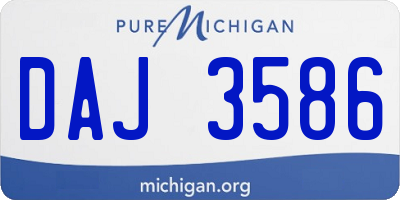 MI license plate DAJ3586