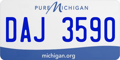 MI license plate DAJ3590