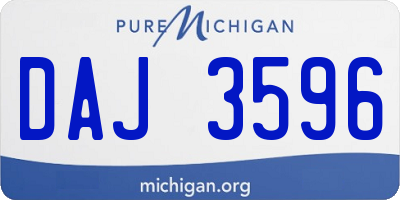 MI license plate DAJ3596